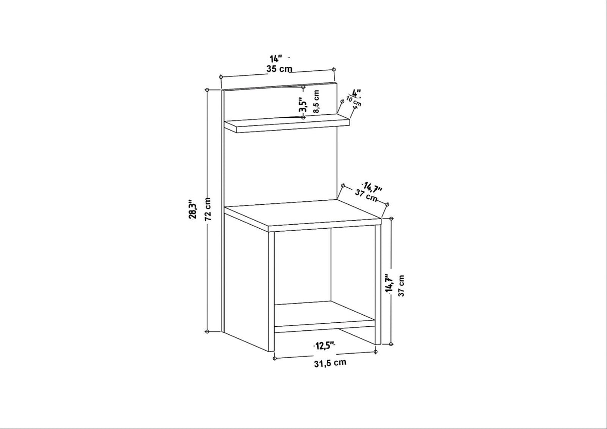 Ullman side cabinet anthracite 72 cm Melamine coated furniture panel