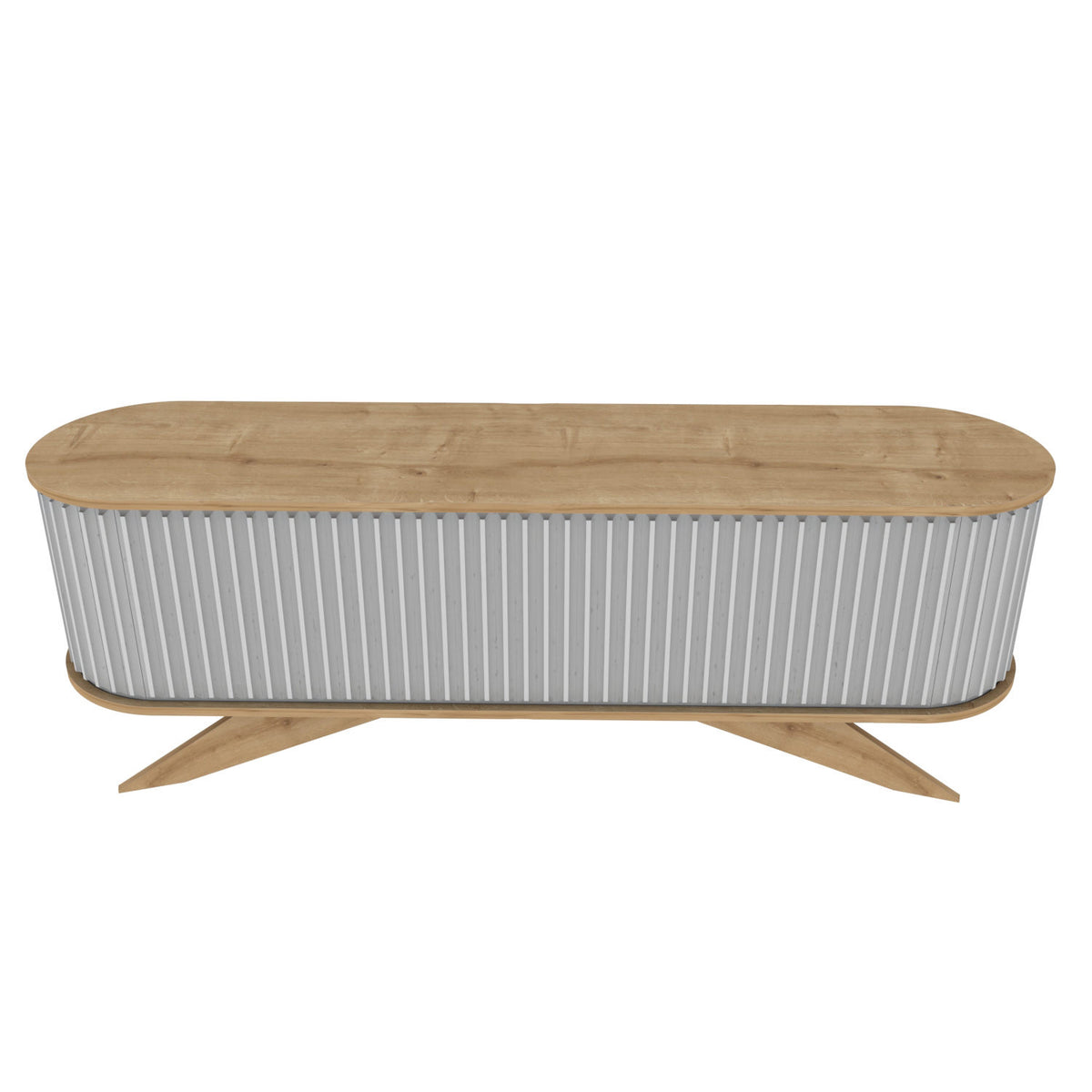 TV Furniture - TV Furniture Stor Saffier White Melamine 180x60x43 cm - Dimehouse