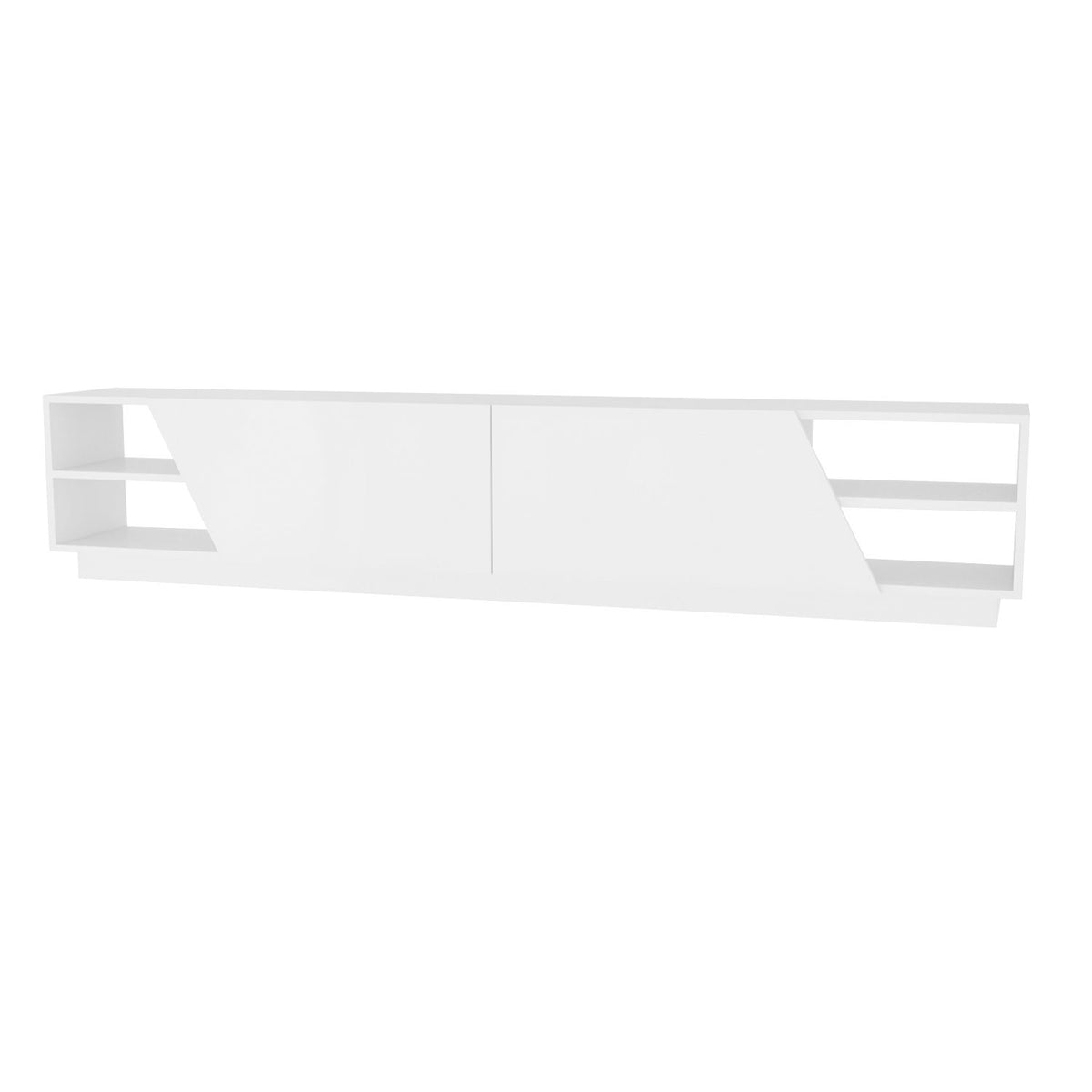 TV Furniture - TV Furniture Rhodes White Melamine 240x47.4x37.1 cm - Dimehouse