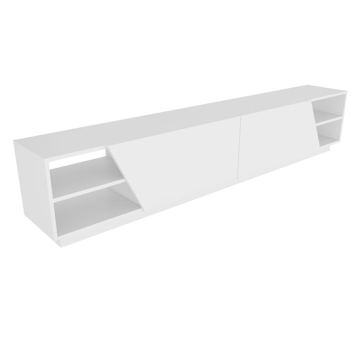 TV Furniture - TV Furniture Rhodes White Melamine 240x47.4x37.1 cm - Dimehouse