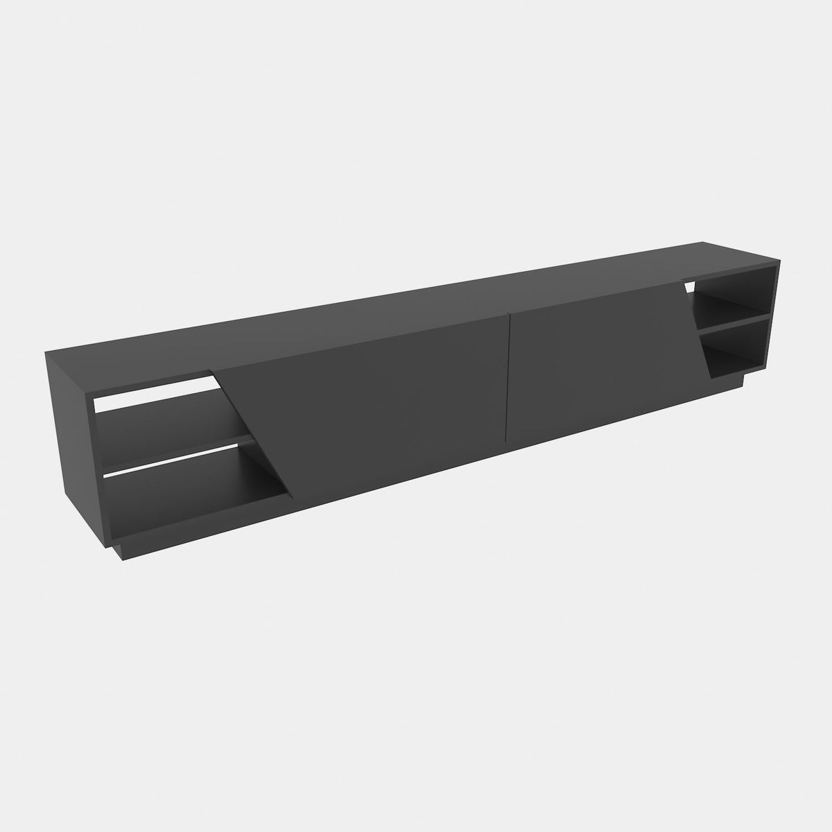 TV Furniture - TV Furniture Rhodes Anthracite Melamine 240x47.4x37.1 cm - Dimehouse
