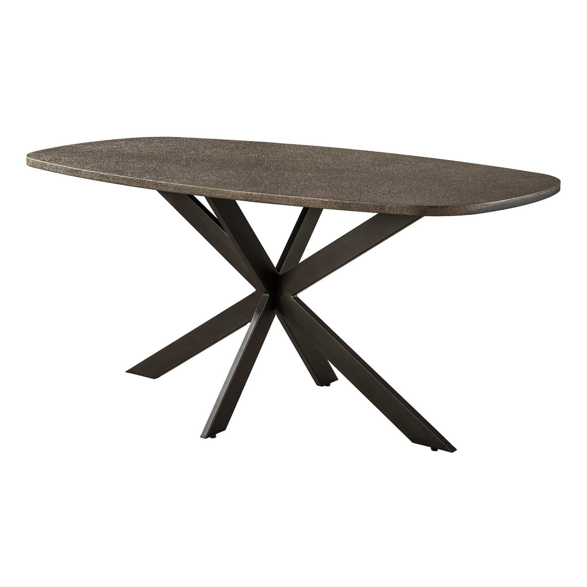 Dining tables - Dining table Danish Oval Virello Bronze Liquid Metal 180 cm - Dimehouse