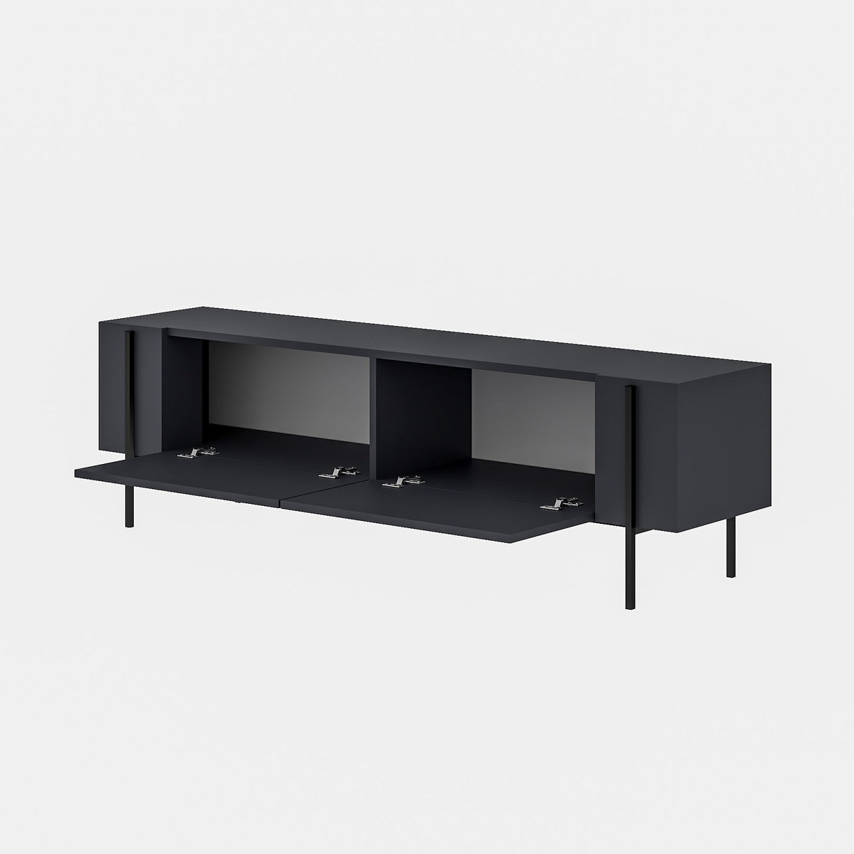 Herman TV cabinet anthracite 160 cm Melamine-faced wood composite