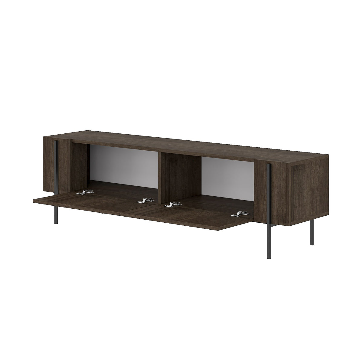 Herman TV cabinet in walnut look 160 cm Melamine-coated wood