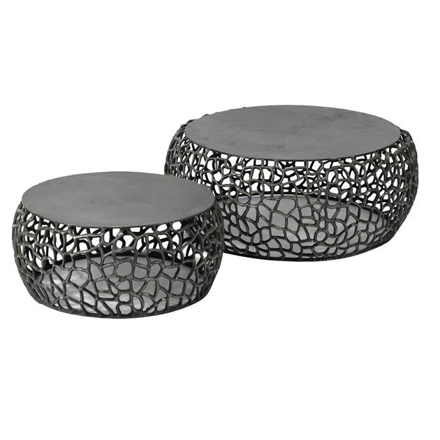 Coffee tables - Set of 2 Coffee tables Nola Black Nickel - Dimehouse