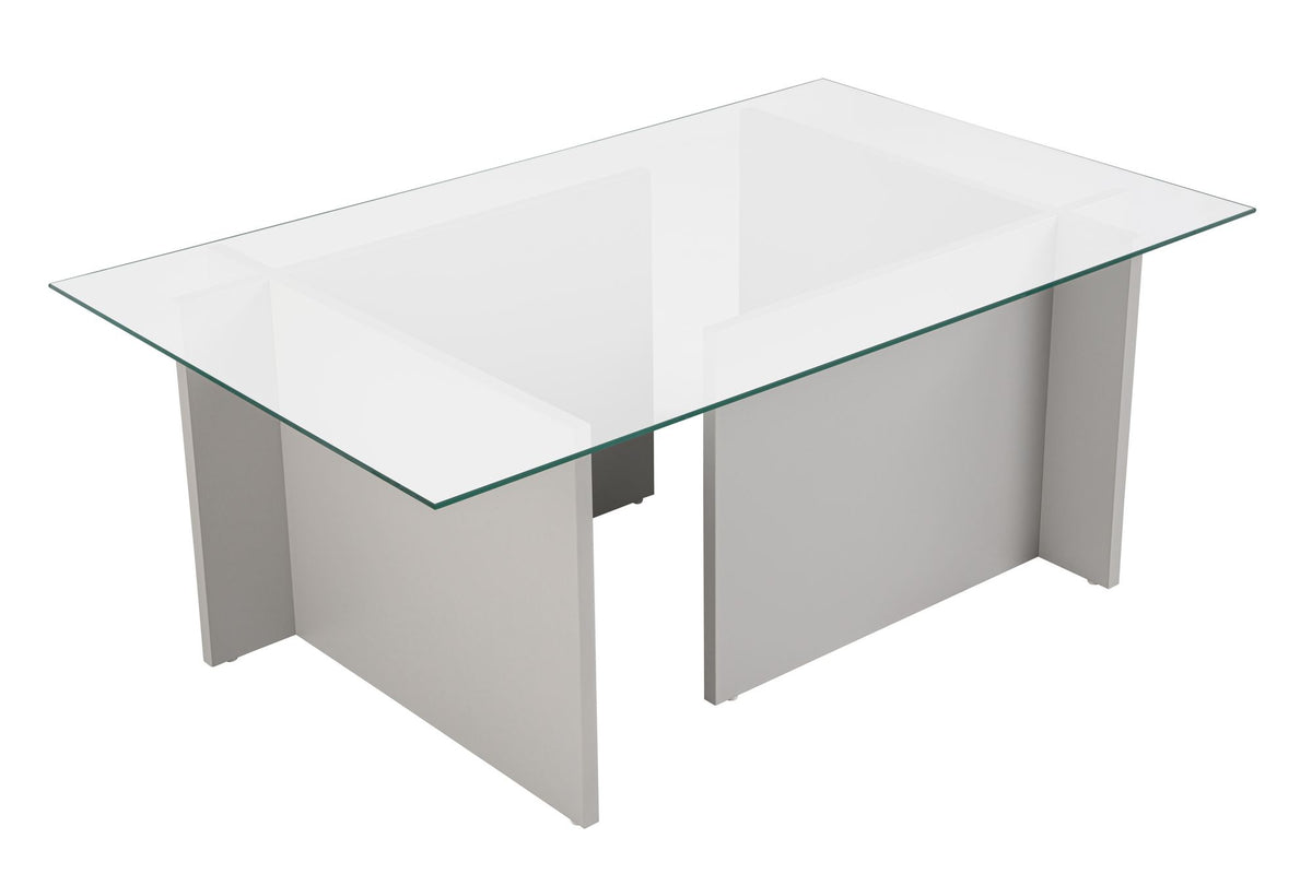 Coffee Tables - Rectangular Modern Coffee Table Vetroni Gray - Glass - 105x65 cm - Dimehouse