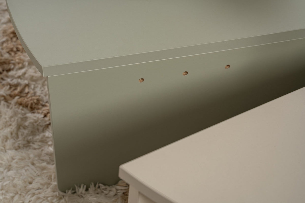 Coffee Tables - Round Coffee Table Ash Green Melamine 90 cm Orin - Dimehouse