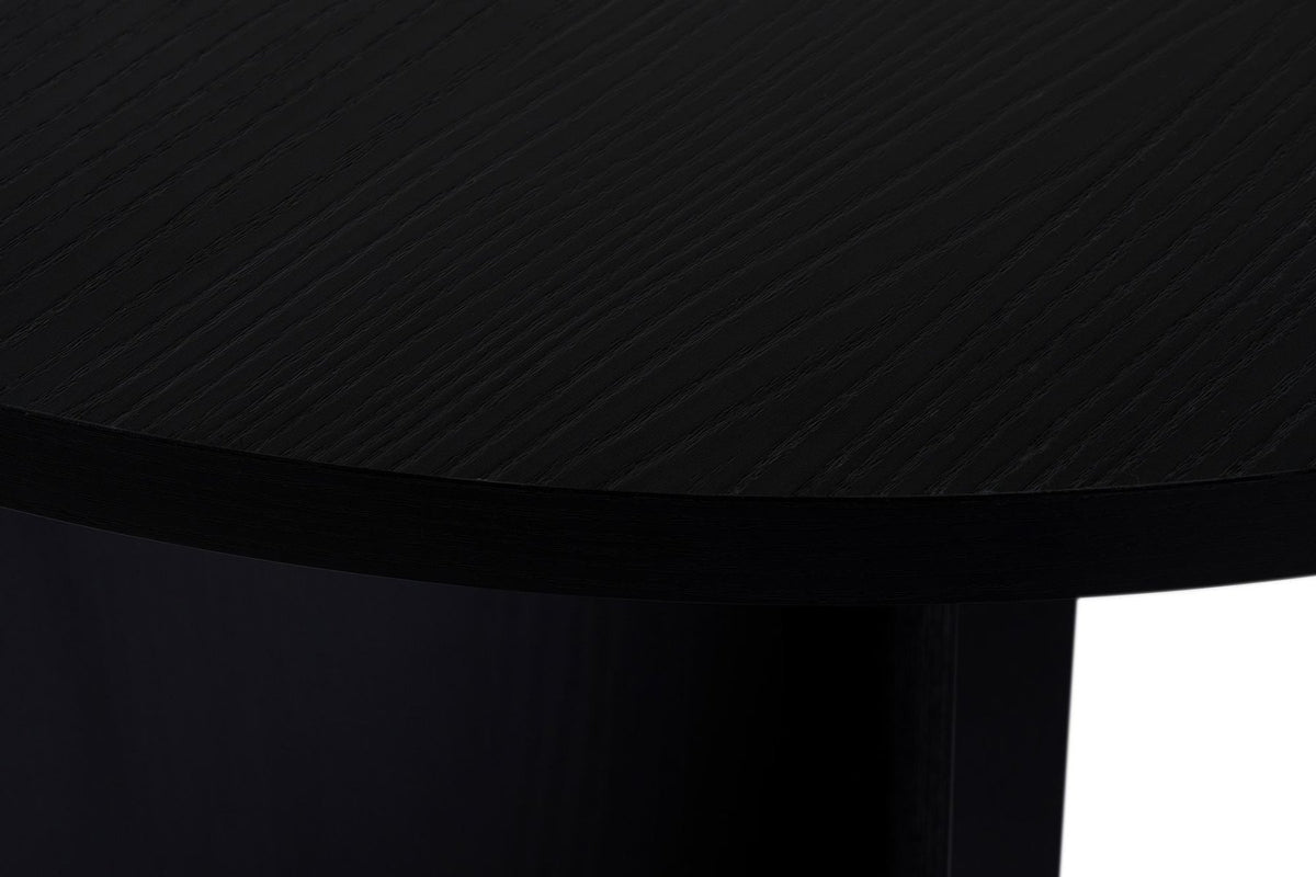 Dining tables - Oval dining table Black melamine - Japandi - 180x89.5x75 cm - Sota - Dimehouse