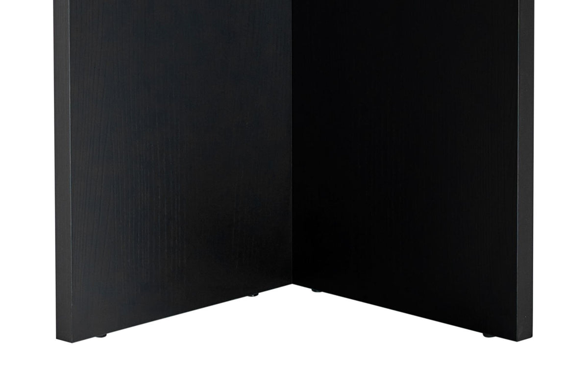 Dining tables - Oval dining table Black melamine - Japandi - 180x89.5x75 cm - Sota - Dimehouse