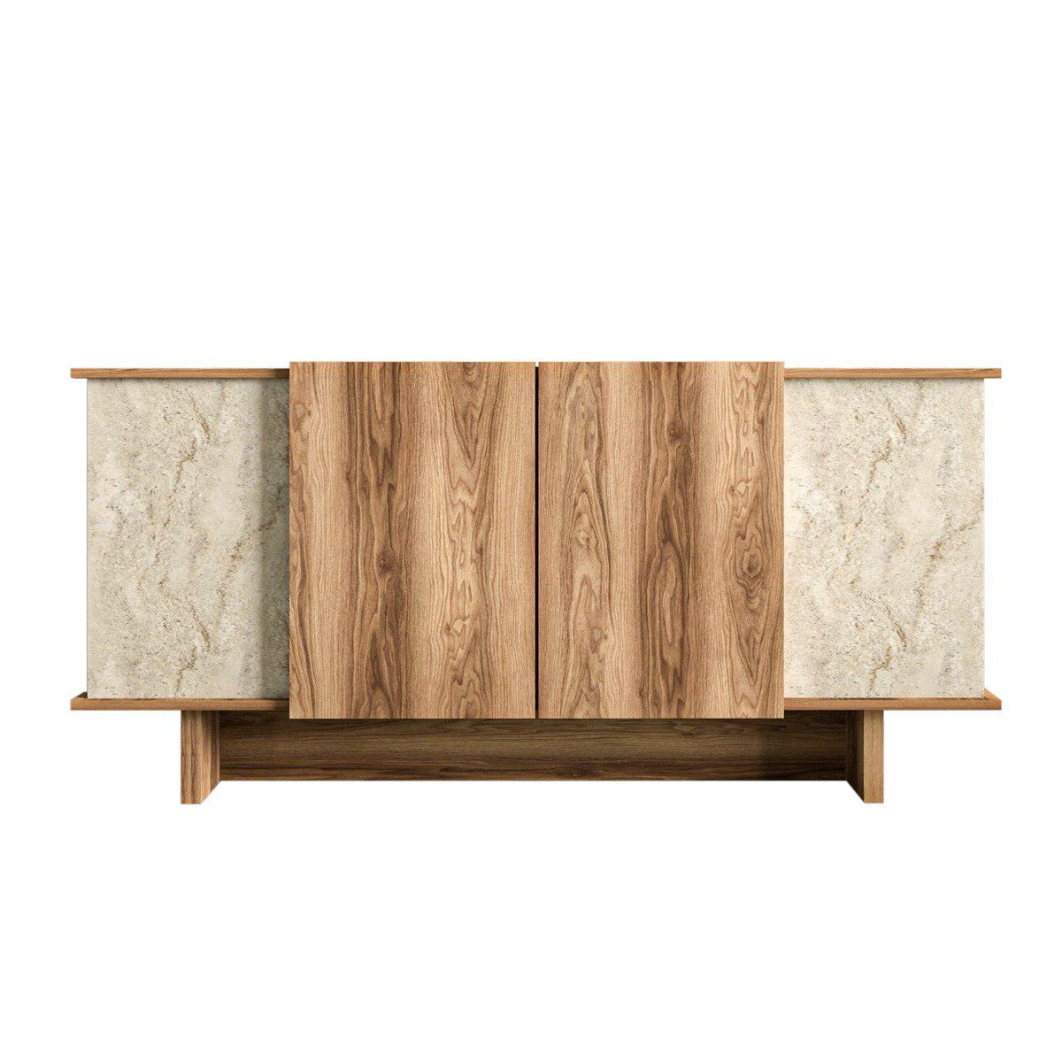 Diana sideboard in travertine look 180 cm Travertine look, walnut color Melamine coated wood composite