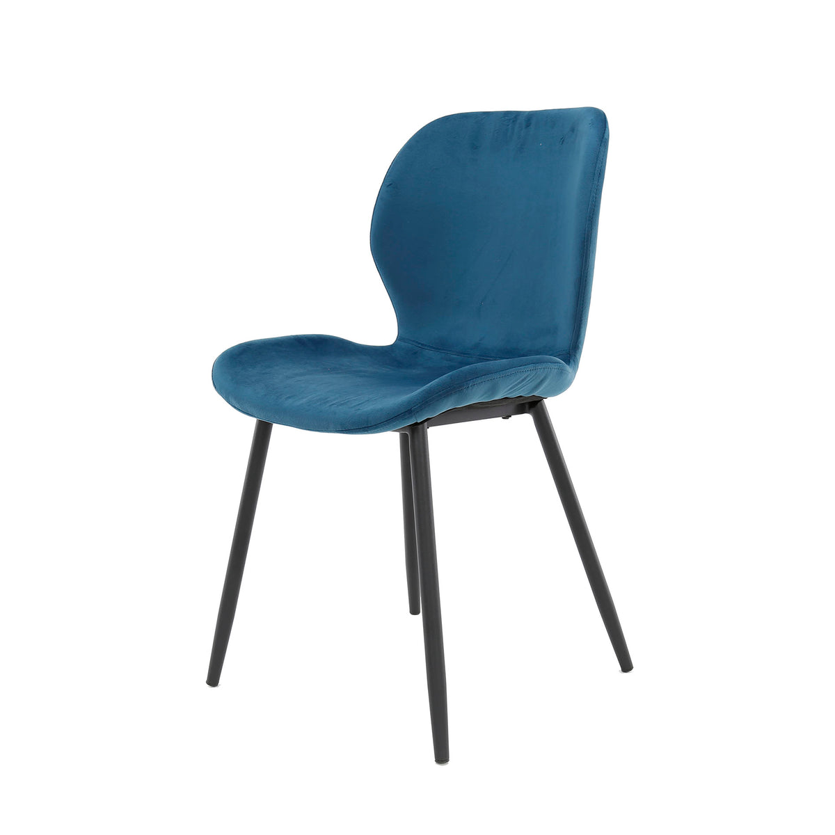 Dining room chairs - Chic Dining room chair Argo Velvet Blue - Without Armrests - Dimehouse