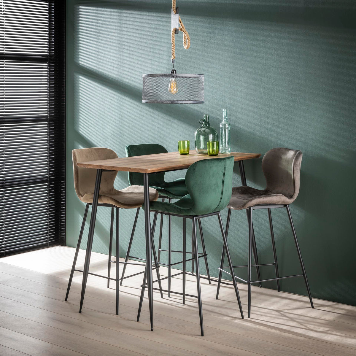Bar Stools - Modern Bar Stool Velours Anthracite Without Armrests Argo - Dimehouse