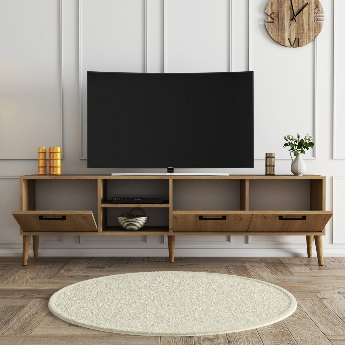 TV Furniture - TV Furniture Exxen Oak Melamine 180x52x35 cm - Dimehouse