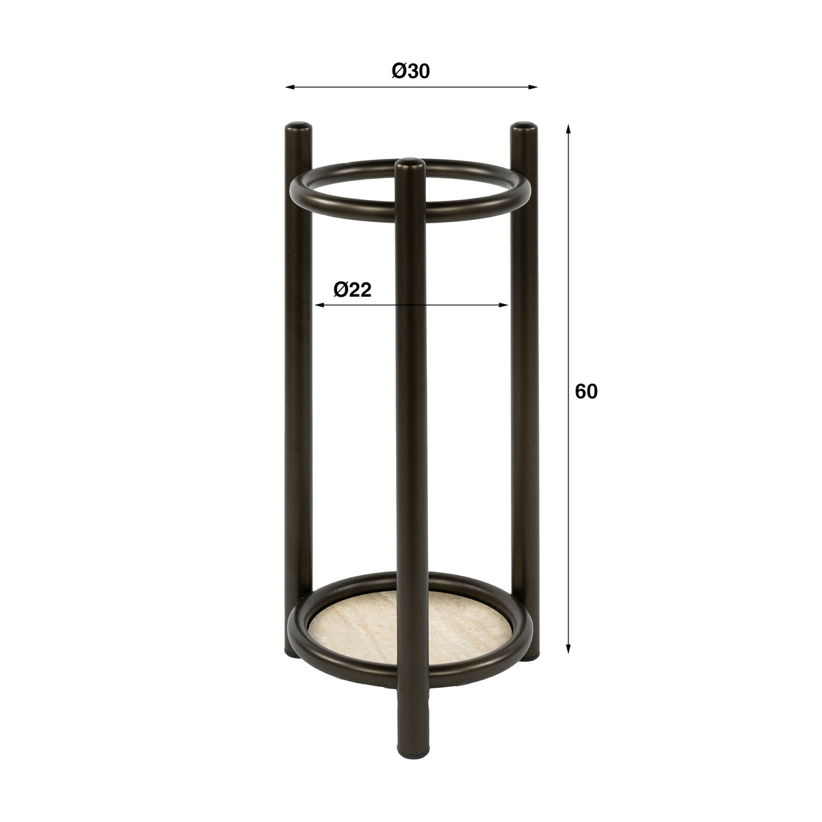 Decorations - Senna Umbrella Stand Round Drift brown - Dimehouse