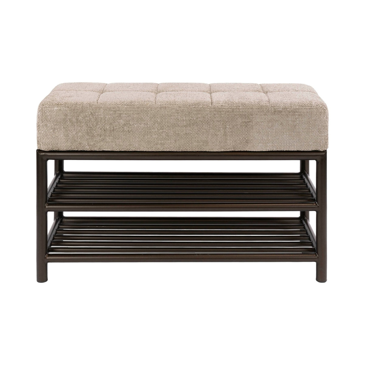 Shoe bench-Shoe bench Terra 85 cm brown metal-Dimehouse