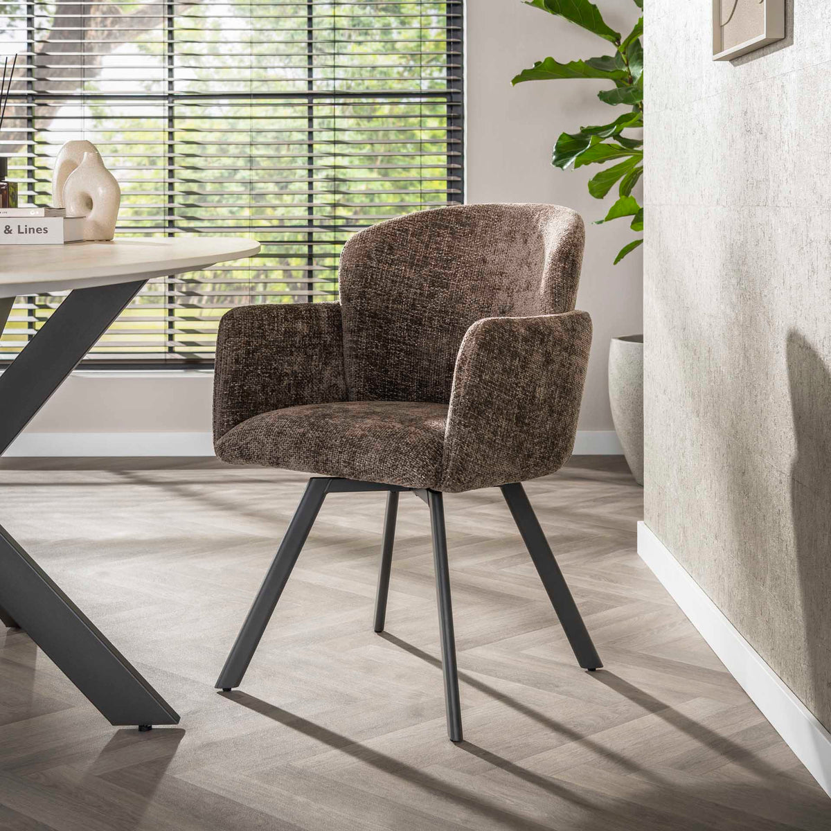 Dining room chairs - Set of 2 Modern dining room chairs Luma Hoven Rich Taupe - Dimehouse