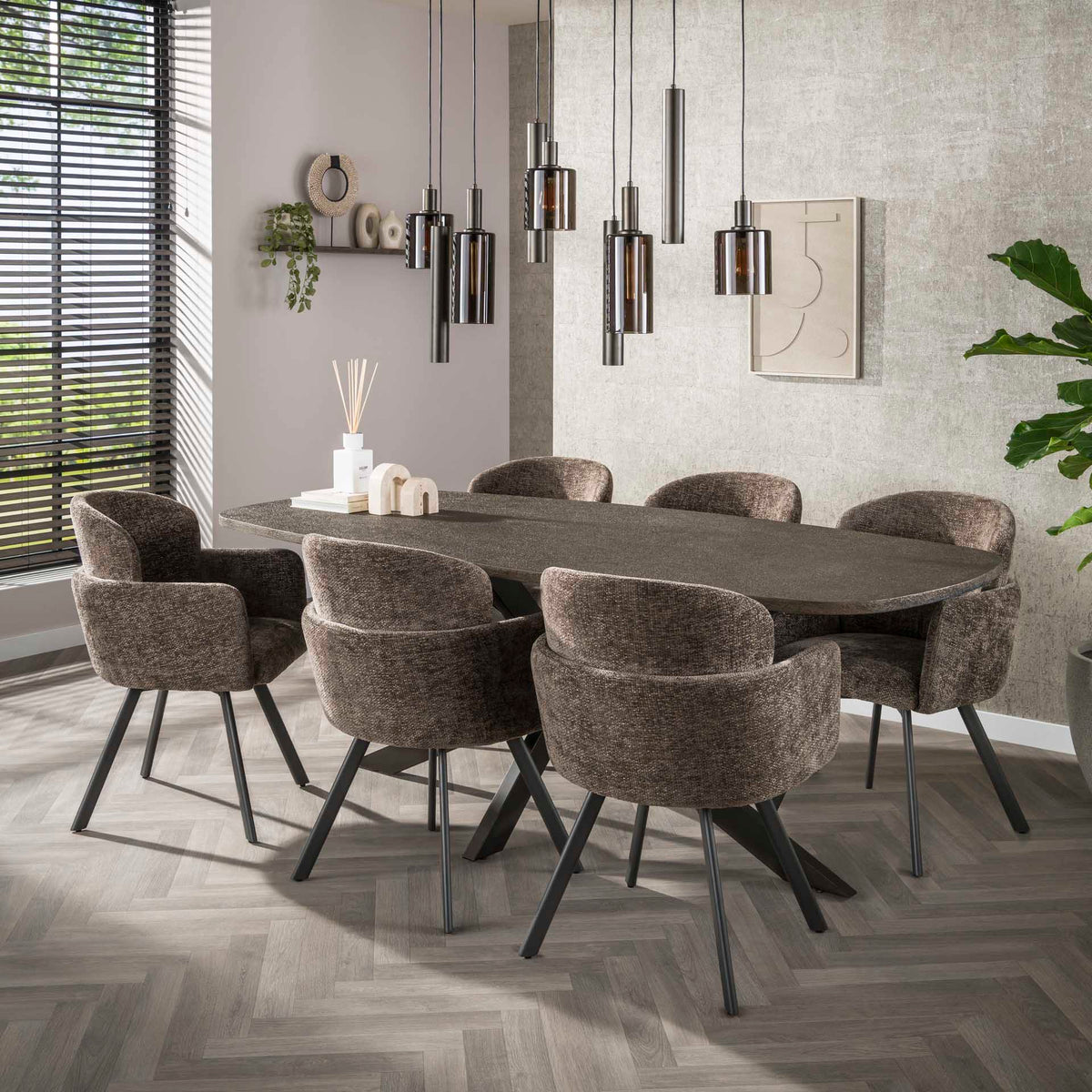 Dining room chairs - Set of 2 Modern dining room chairs Luma Hoven Rich Taupe - Dimehouse