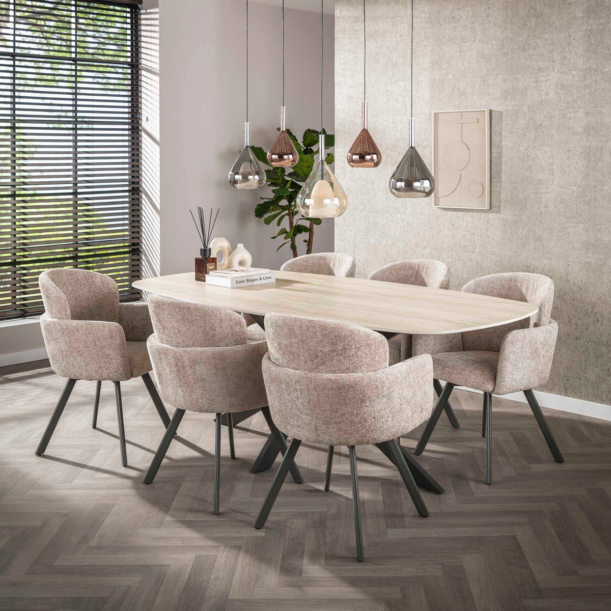 Dining room chairs - Set of 2 Modern dining room chairs Luma Hoven Rich Sand - Dimehouse