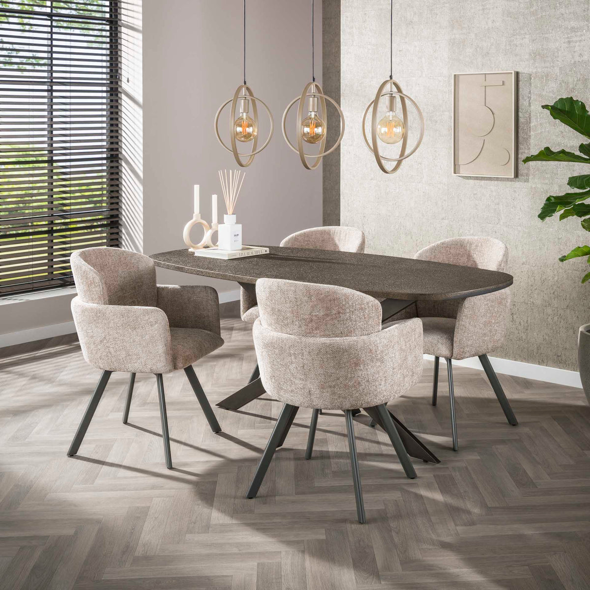 Dining room chairs - Set of 2 Modern dining room chairs Luma Hoven Rich Sand - Dimehouse