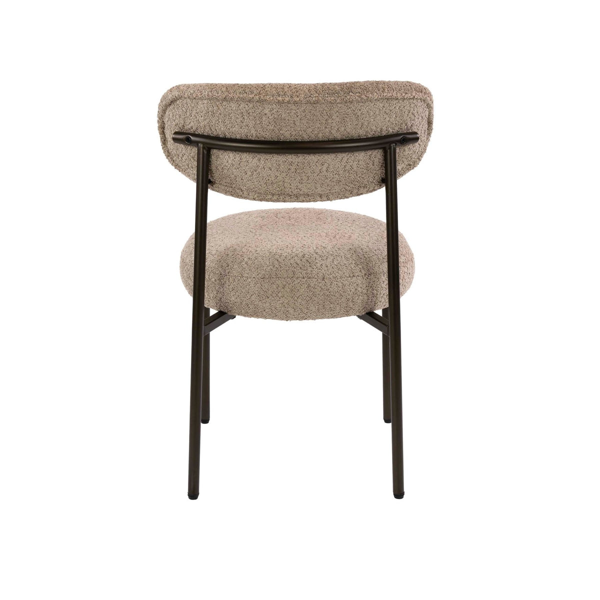 Dining room chair - Set of 2 dining room chairs round bouclé sand - brown Aero - Dimehouse
