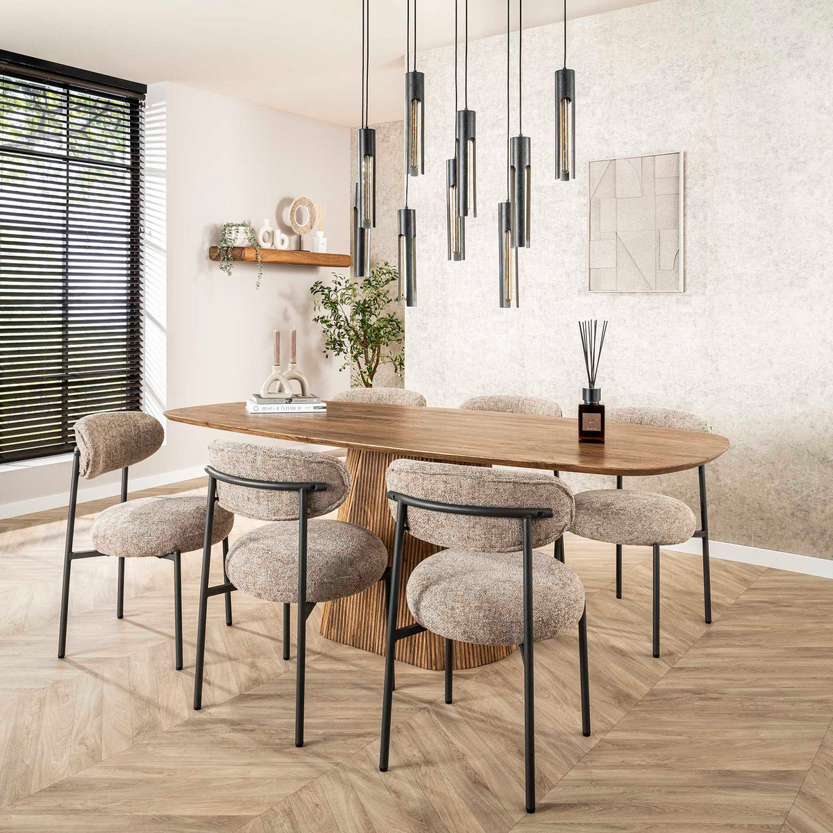 Dining room chairs - Dining room chair Aero Tissee Cargo Tissee Fabric Sand - Dimehouse