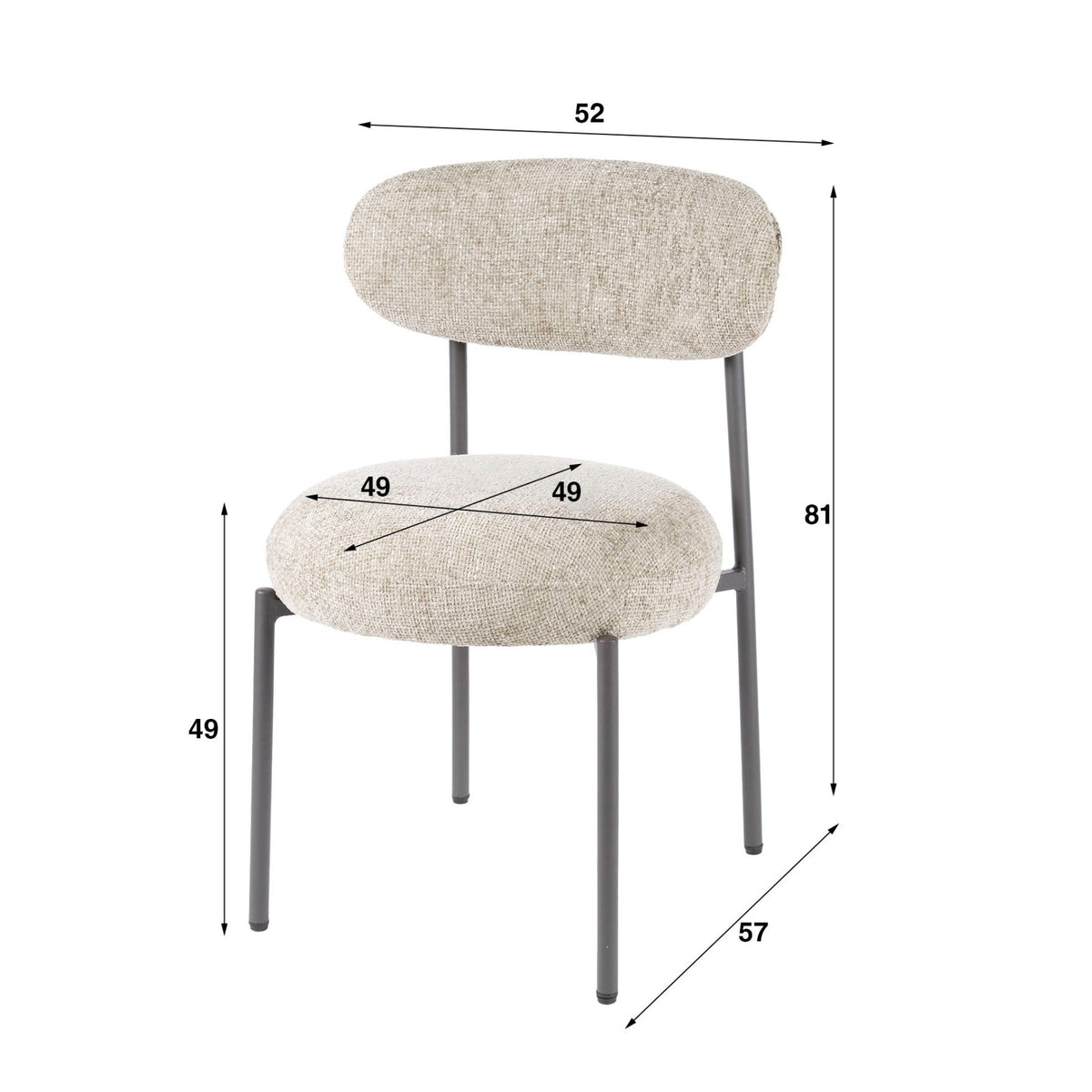 Dining room chairs - Dining room chair Aero Tissee Cargo Tissee Fabric Sand - Dimehouse