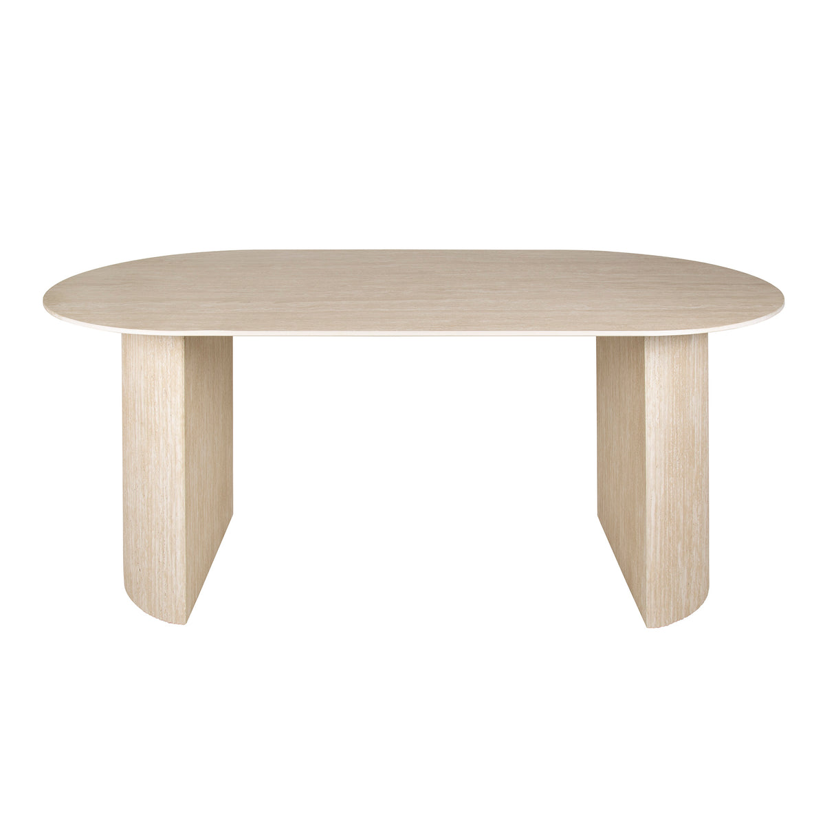 Dining tables - Oval Dining Table Jimi 180x90 cm travertine beige - Dimehouse
