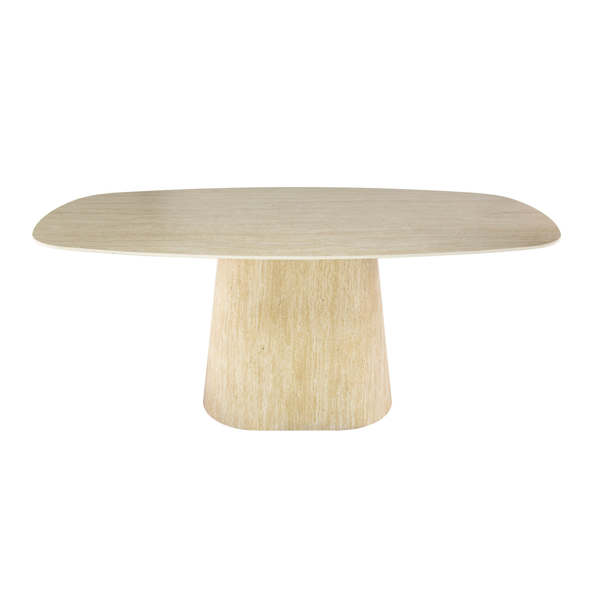 Dining tables - Modern Dining Table Archon Ceramic Travertine 180 cm - Dimehouse