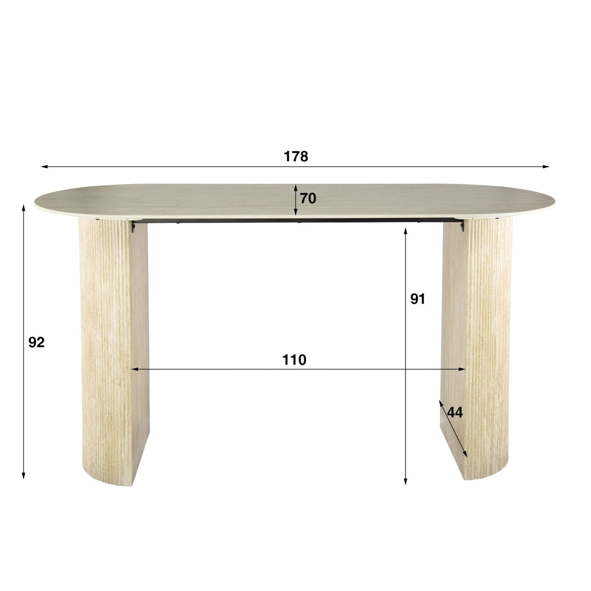 Bar tables - Archon Modern Bar Table Ceramic Travertine 178x70 cm - Dimehouse