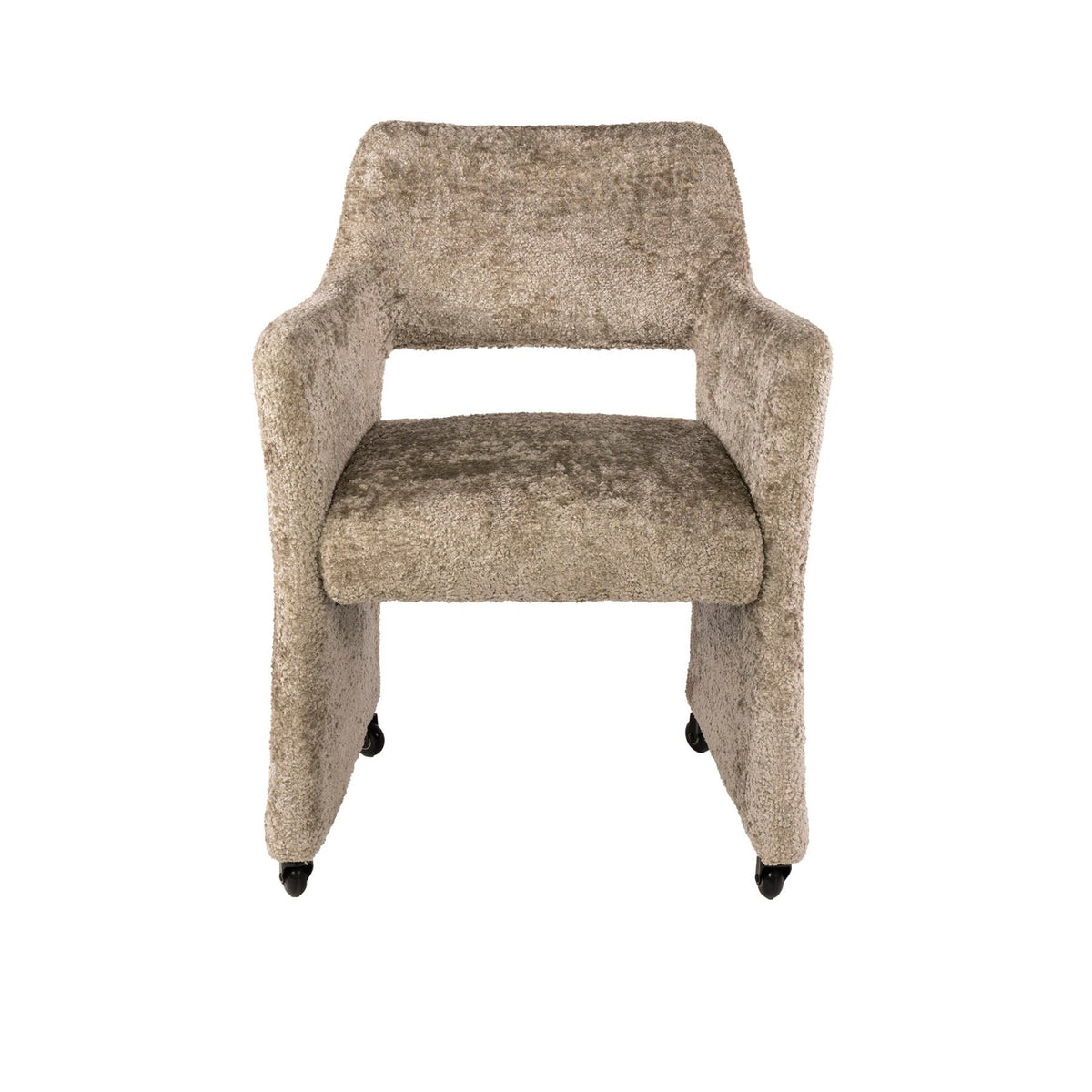 Dining room chairs - Set of 2 Dining room chairs Capri Alura sand Fabric with wheels - Dimehouse