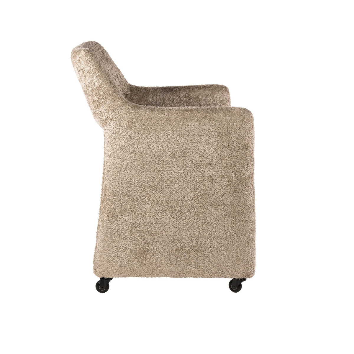 Dining room chairs - Set of 2 Dining room chairs Capri Alura sand Fabric with wheels - Dimehouse
