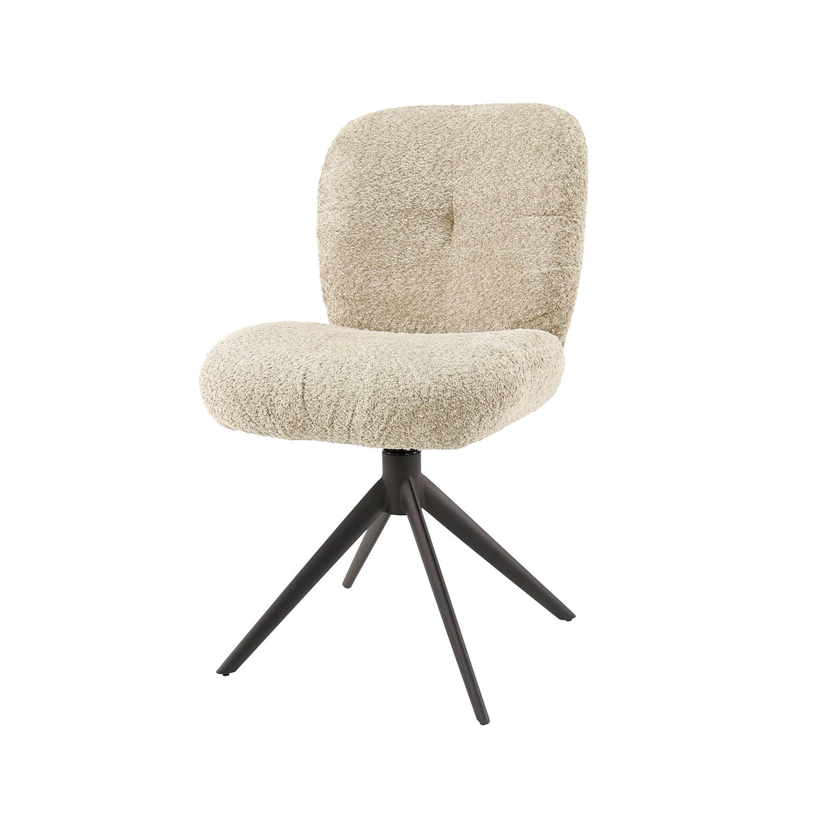 Dining room chairs - Swivel Dining room chair Sand Bouclé Lirio Swivel - Dimehouse