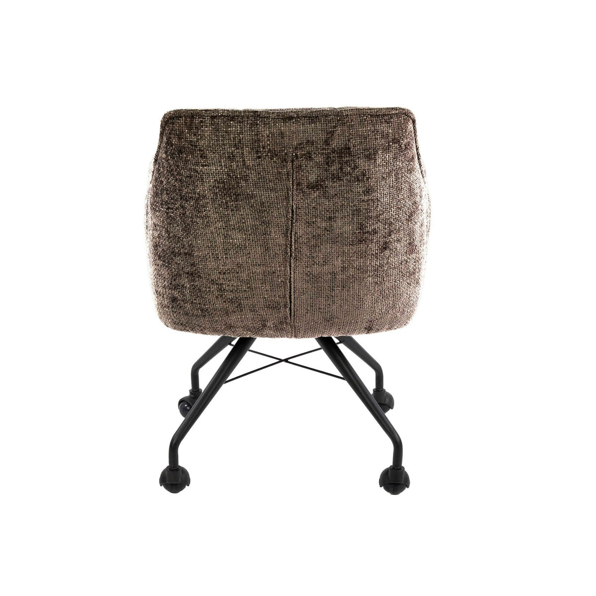 Dining room chairs - Set of 2 Dining room chairs Tova Fabric Taupe With Wheels - Dimehouse