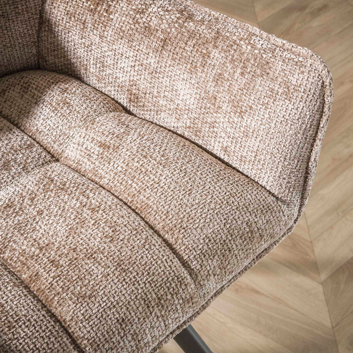 Dining room chairs - Dining room chair Lino Chenille Fabric Rich Champagne Rotatable - Dimehouse