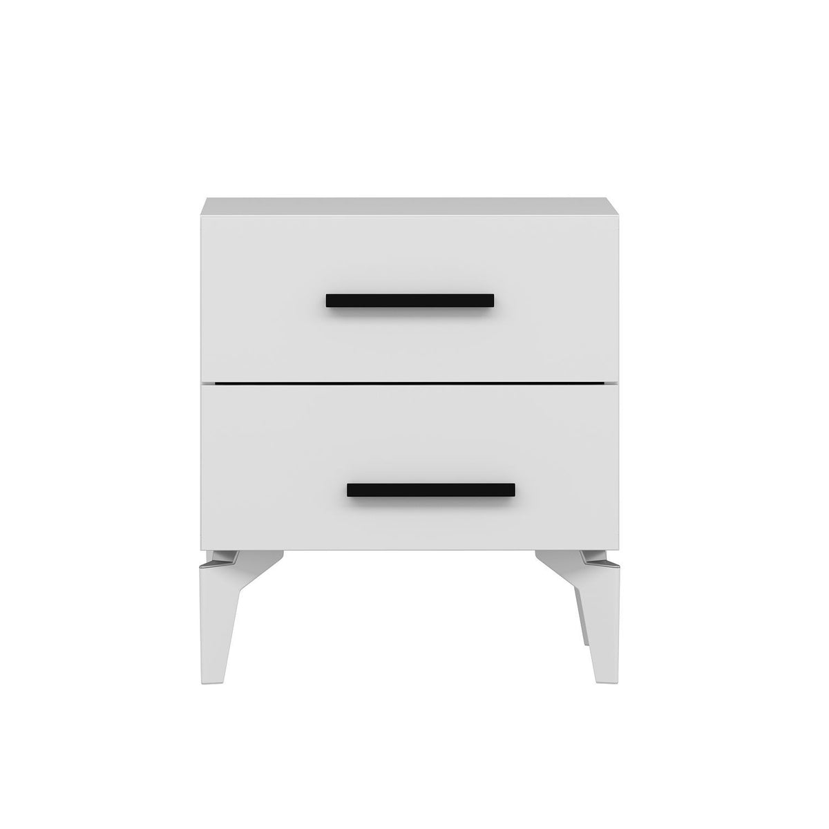 Bedside tables - Bedside table Bare White Melamine 50x56x47 cm - Dimehouse