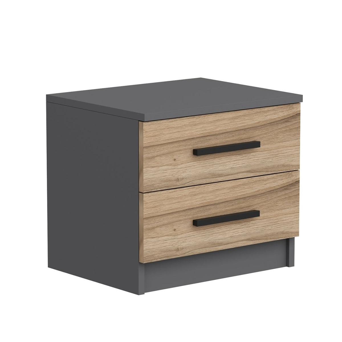 Bedside tables - Bedside table Bare Walnut Melamine 50x40x47 cm - Dimehouse