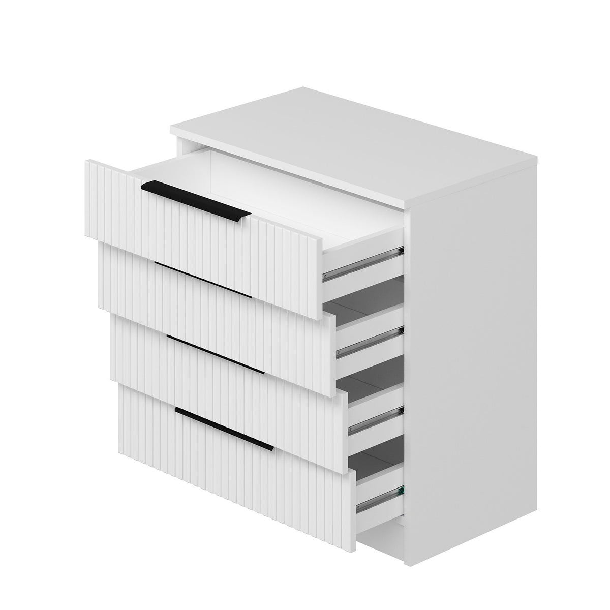 Chests of drawers - Chest of drawers Bare White Melamine 72x77x42 cm - Dimehouse