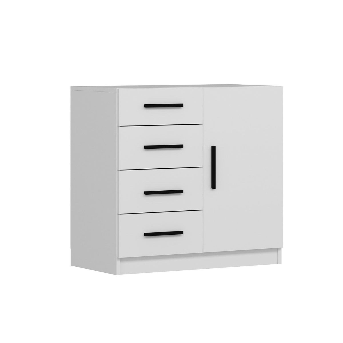 Chests of drawers - Chest of drawers Bare White Melamine 90x85x47 cm - Dimehouse