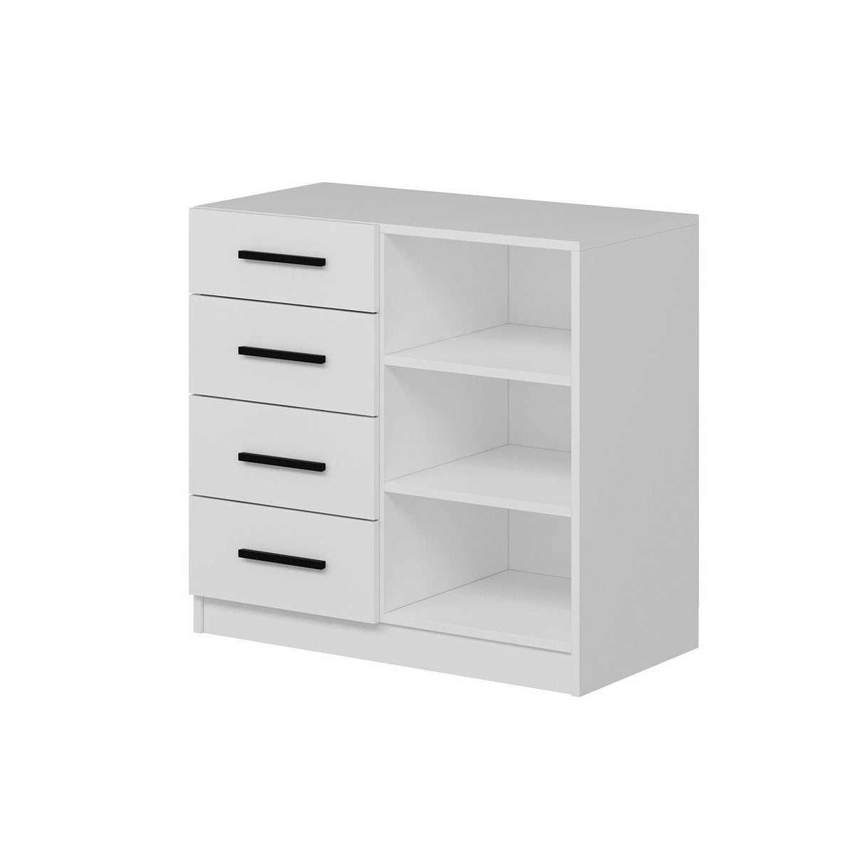 Chests of drawers - Chest of drawers Bare White Melamine 90x85x47 cm - Dimehouse