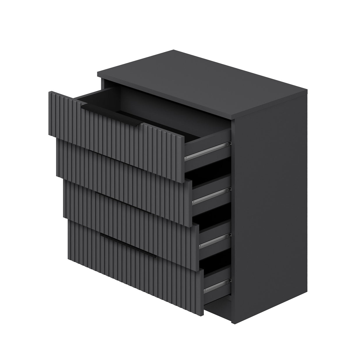 Chests of drawers - Chest of drawers Kale Anthracite Melamine 72x77x42 cm - Dimehouse