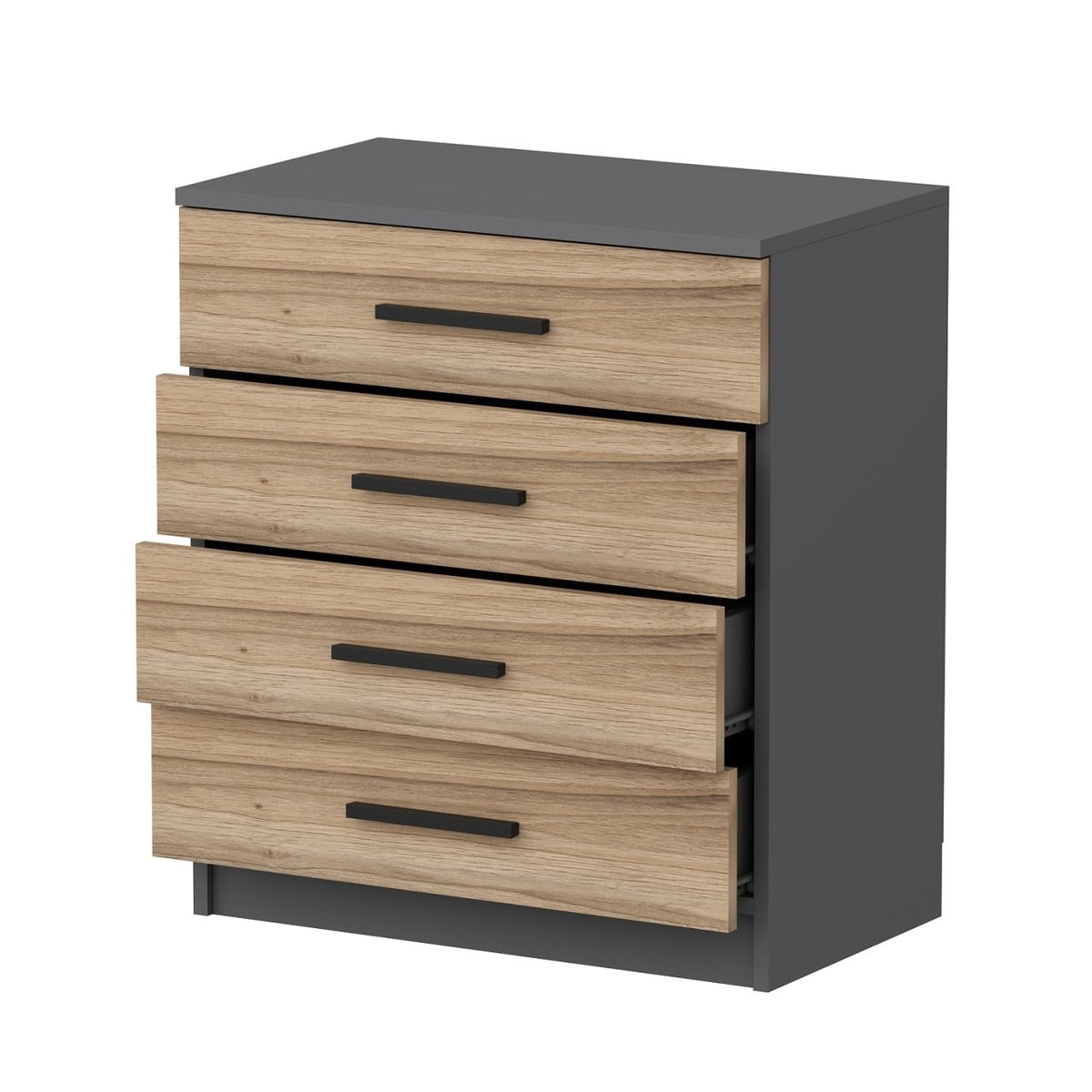 Chests of drawers - Chest of drawers Bare Walnut Melamine 70x42x79 cm - Dimehouse