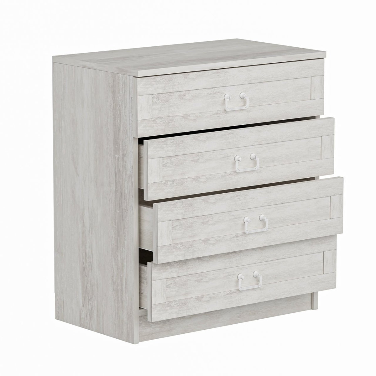 Chests of drawers - Chest of drawers Bare White Melamine 72x42x77 cm - Dimehouse
