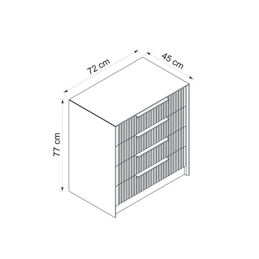Chests of drawers - Chest of drawers Kale Luxury Anthracite Melamine 70x77x45 cm - Dimehouse