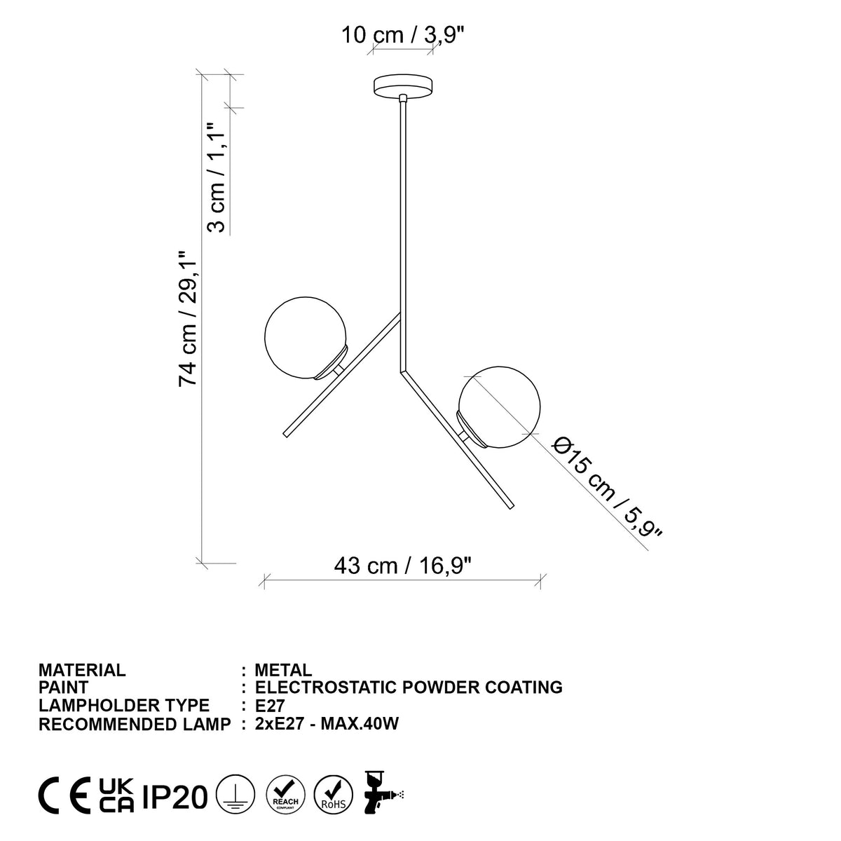 Hanging lamps - Hanging lamp 2 - lights Gold Glass Nimbus - Dimehouse