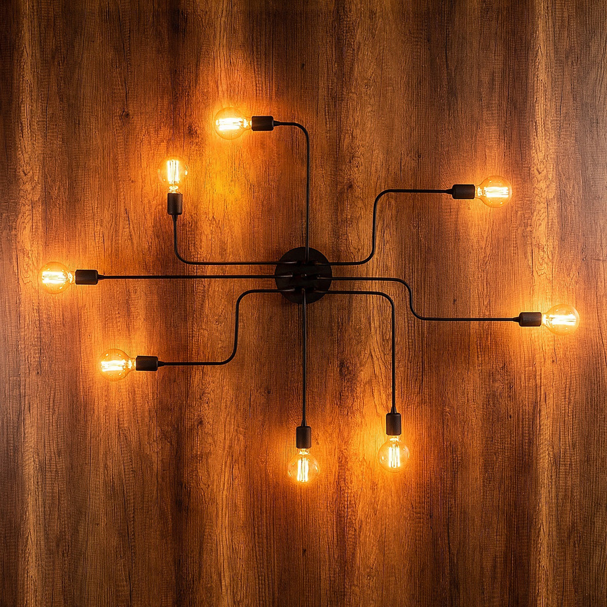 Hanging lamps - Hanging lamp 8 - lights L Black Metal Striker - Dimehouse