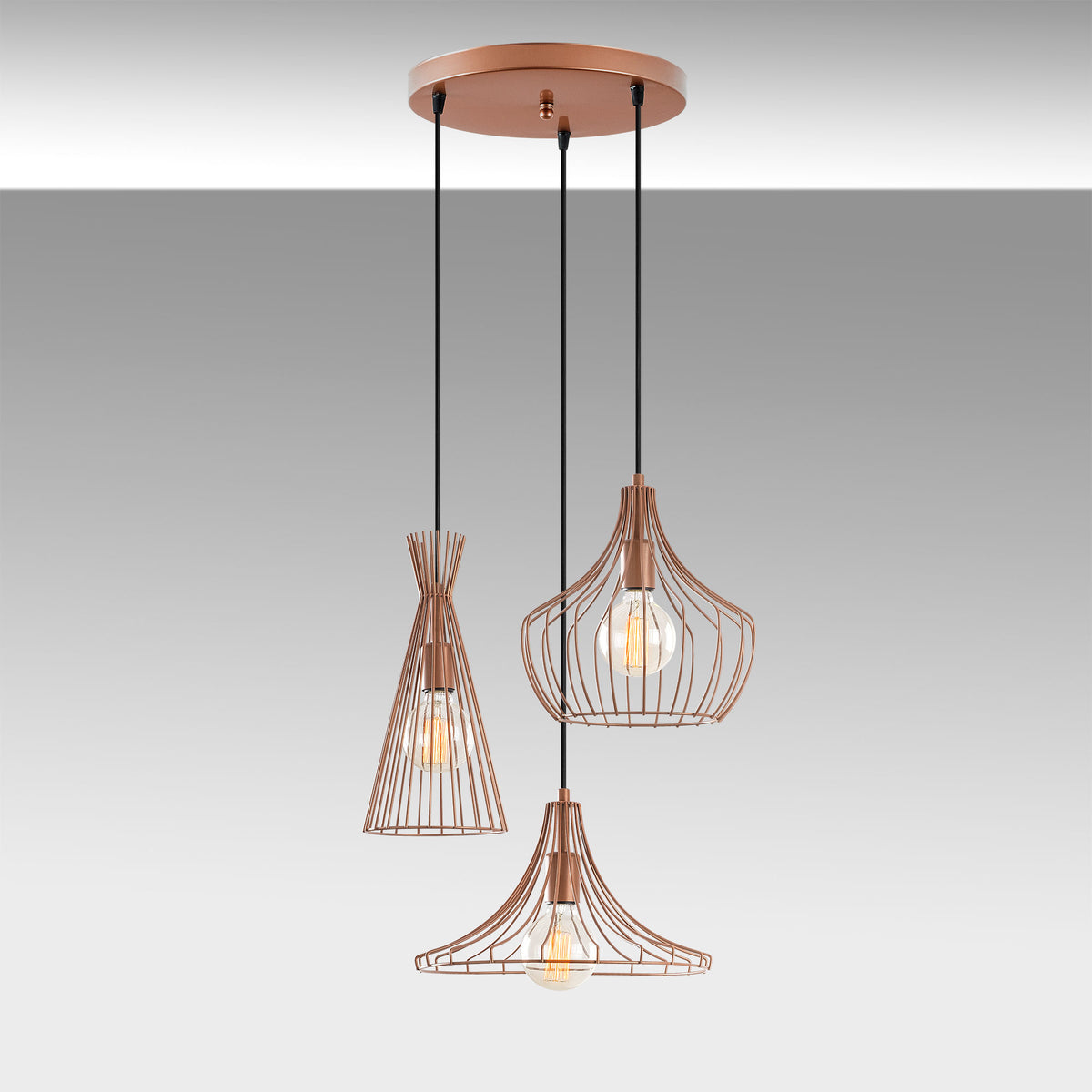 Hanging lamps - Hanging lamp Copper-coloured Metal Evermere - Dimehouse