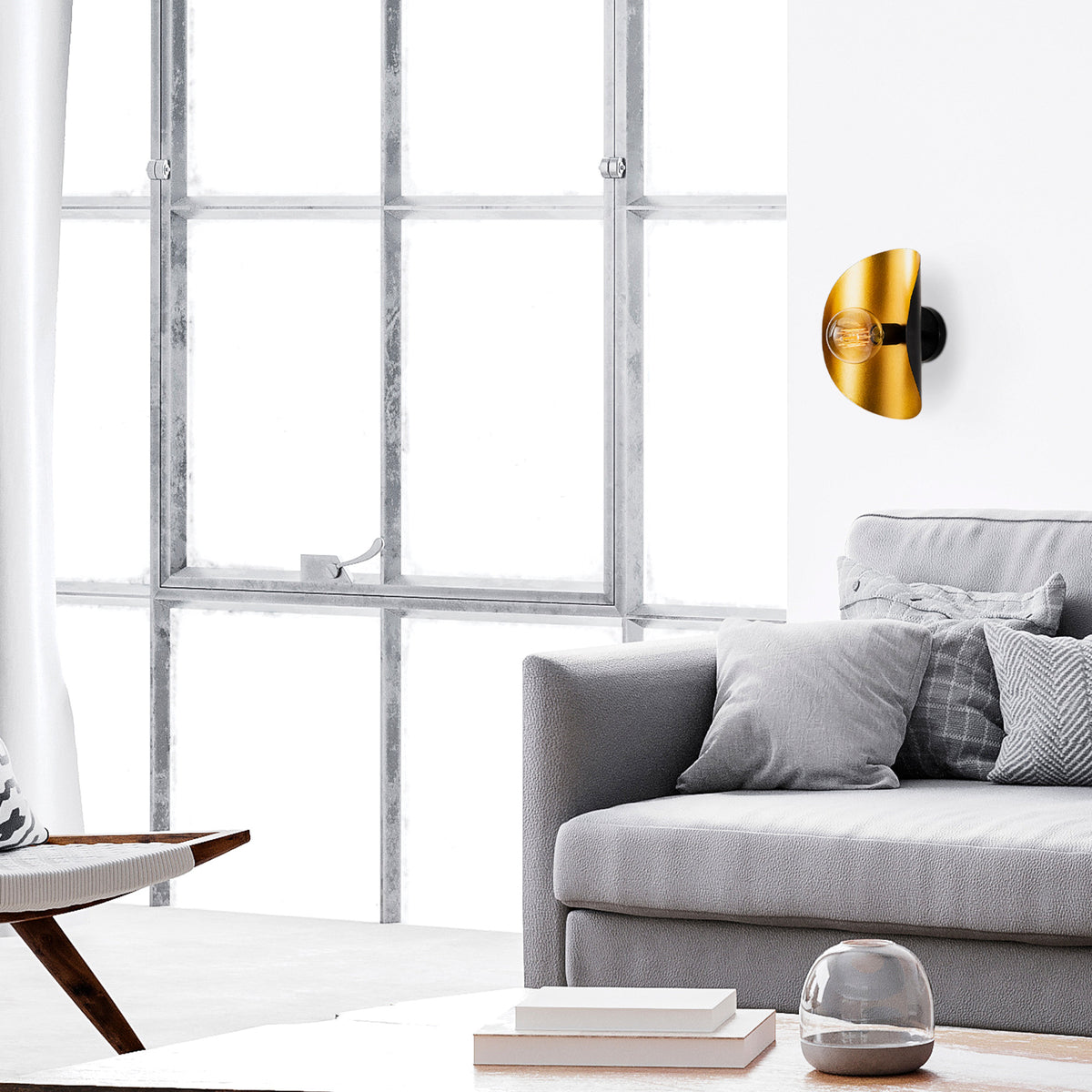 Wall lamps - Wall lamp Black Gold Metal Echelon - Dimehouse