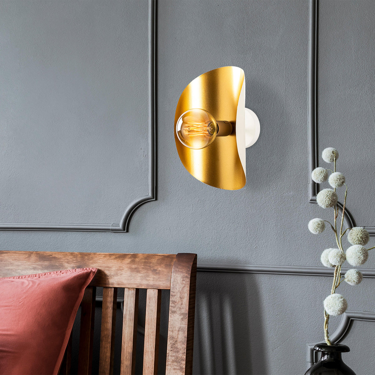 Wall lamps - Wall lamp Gold Metal Echelon - Dimehouse