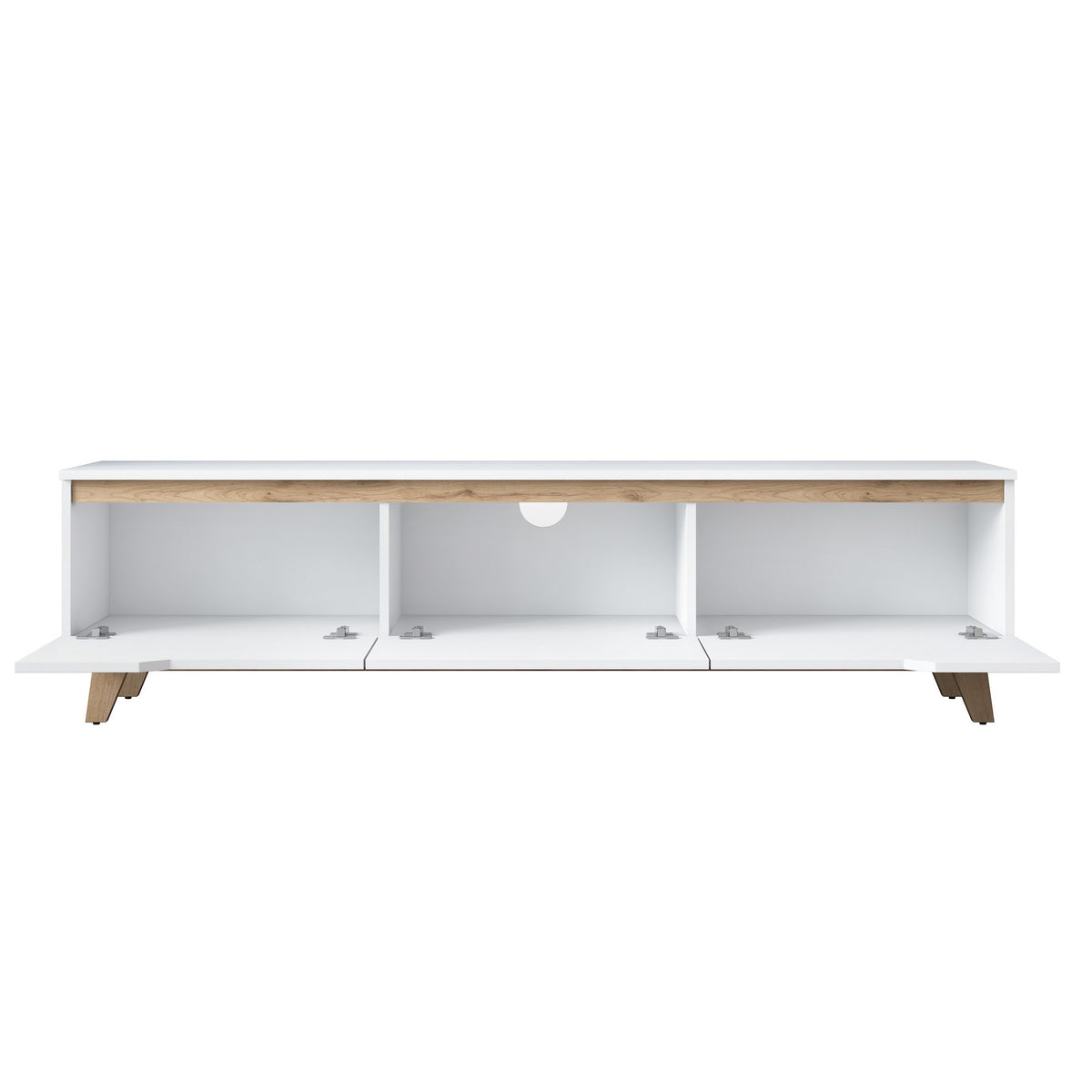 TV Furniture - TV Furniture Osiris White Light Walnut Melamine 180x48.6x35 cm - Dimehouse