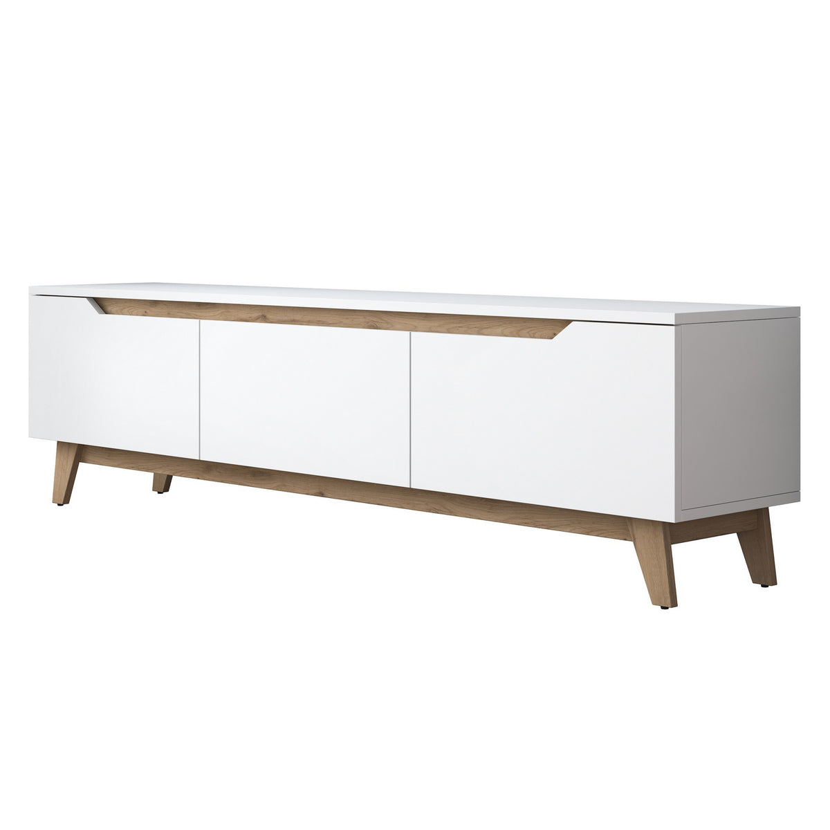 TV Furniture - TV Furniture Osiris White Light Walnut Melamine 180x48.6x35 cm - Dimehouse